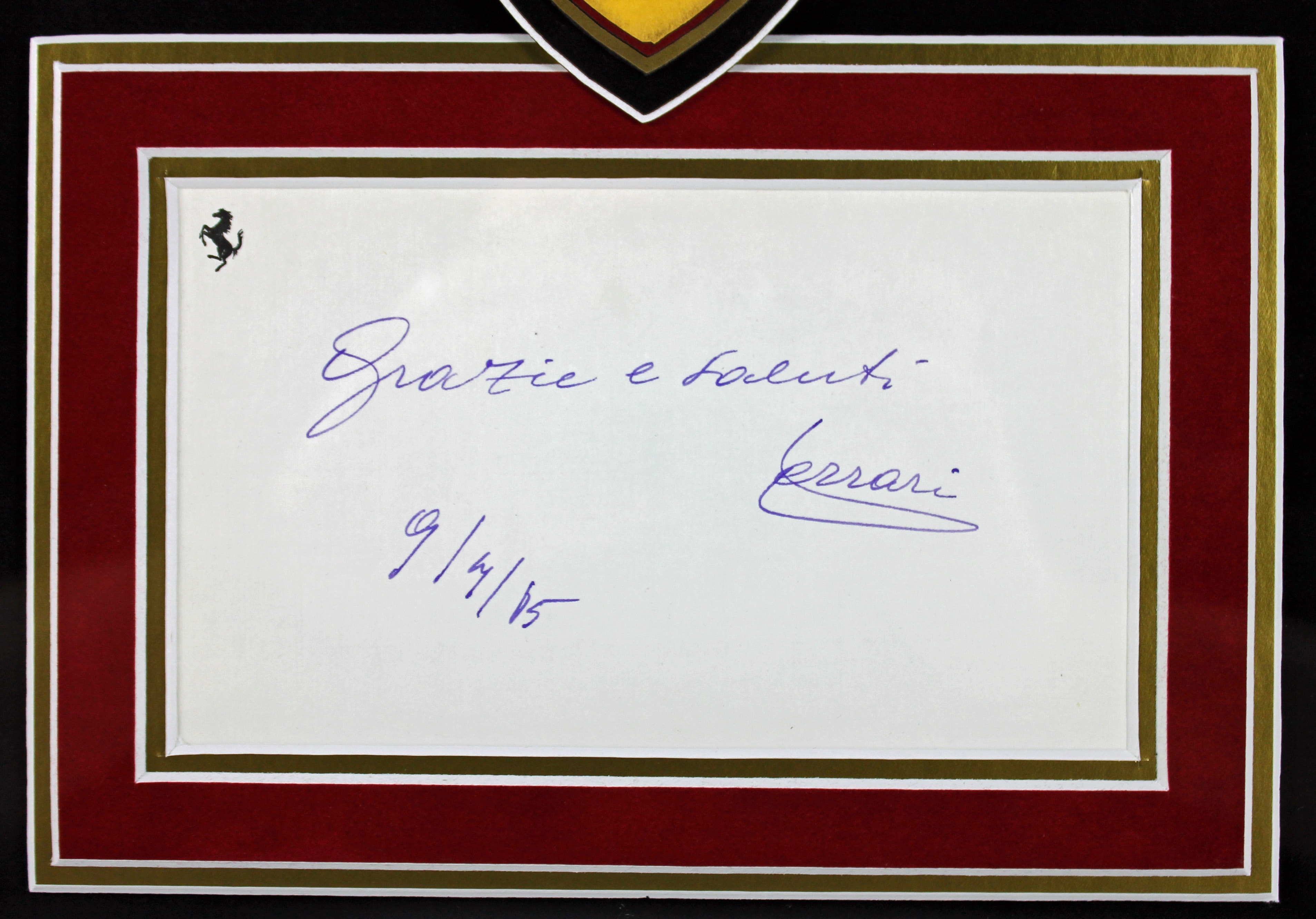 Enzo Ferrari Authentic Signed & Framed Cut Autograph Graded Mint 9! PSA