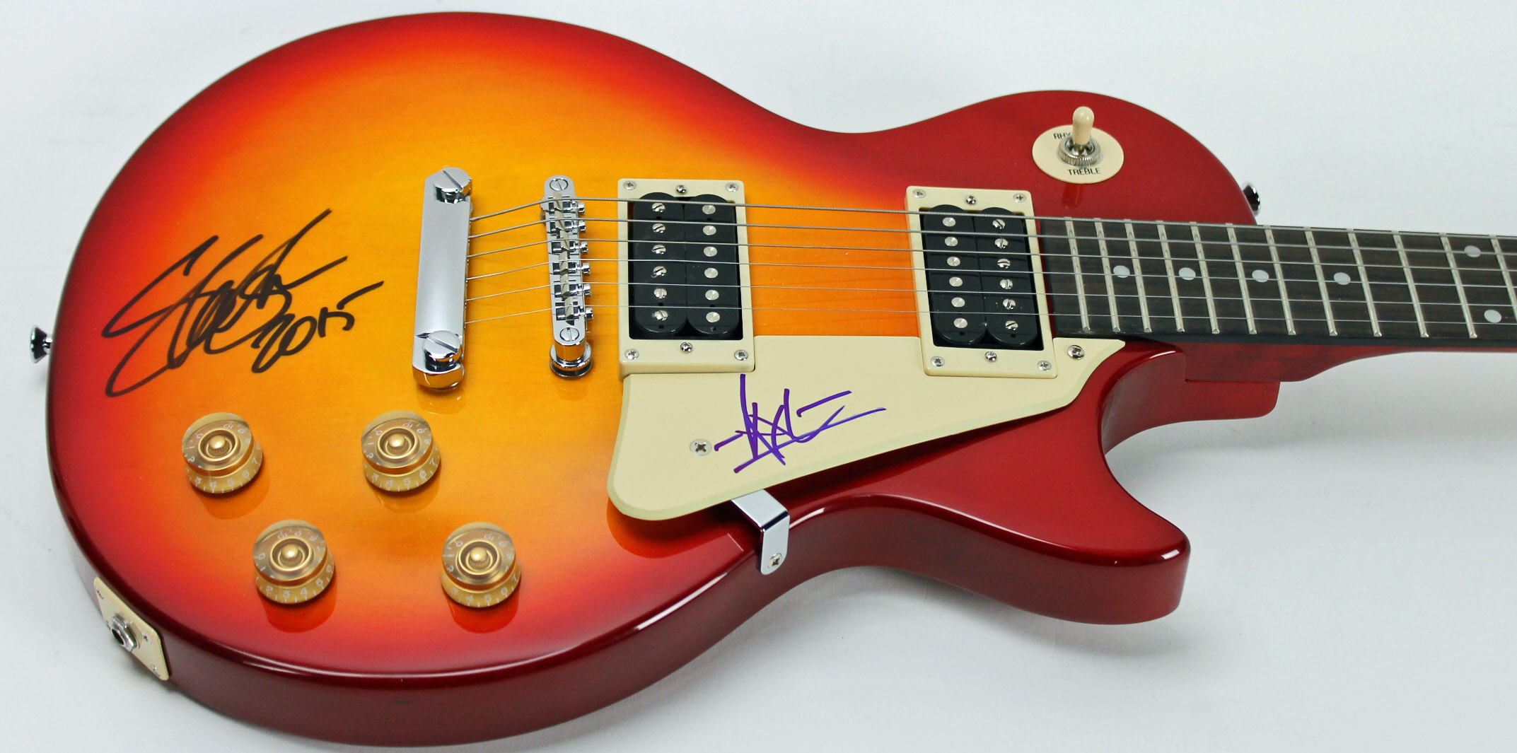 Axl Rose & Slash Guns N' Roses Signed Epiphone Les Paul 100 Guitar PSA
