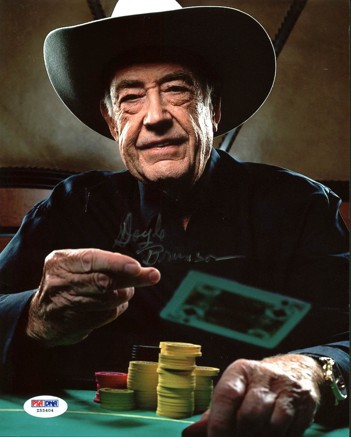doyle brunson world series of poker authentic signed 8x10 photo