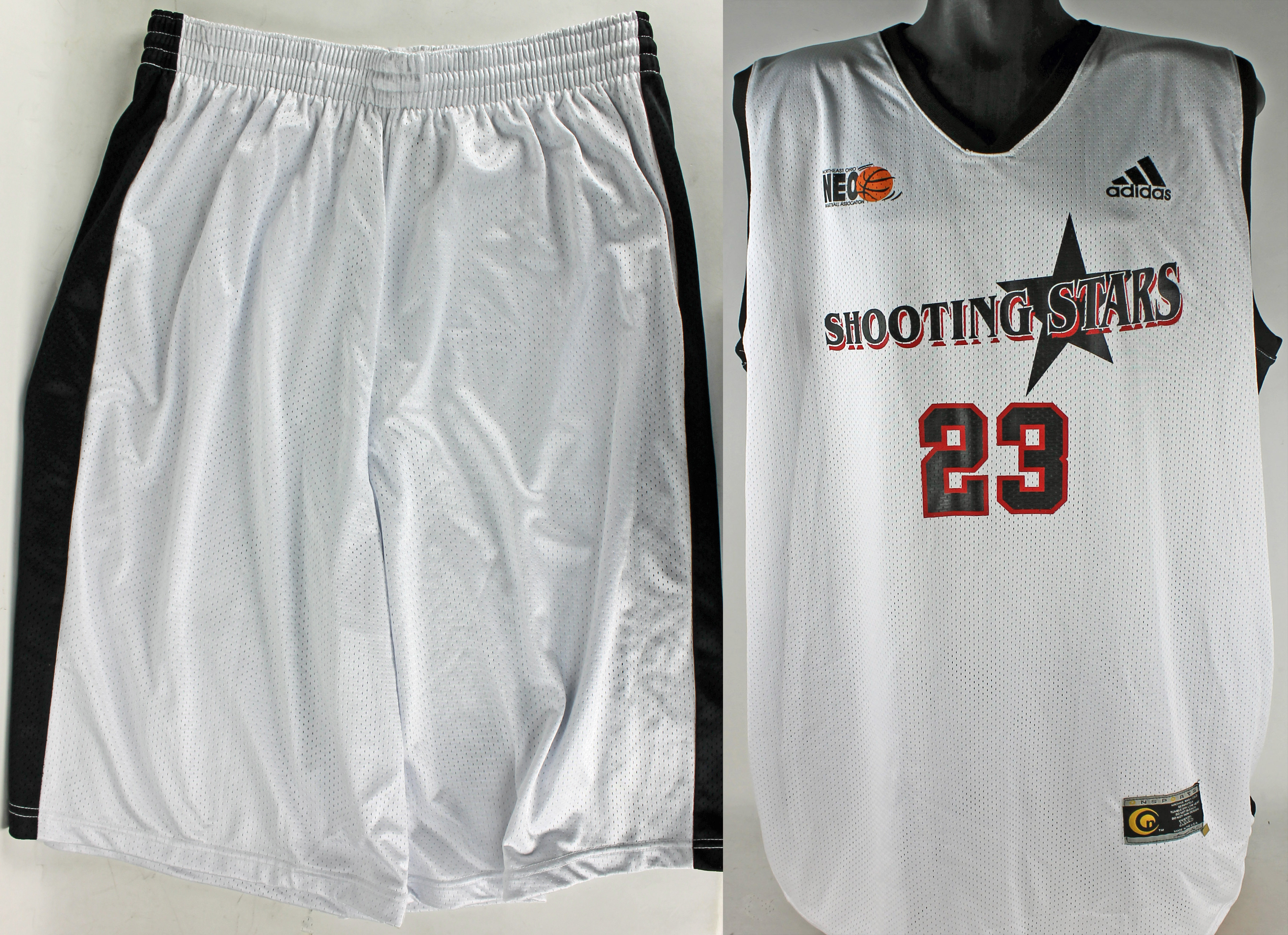 lebron james game used 2002 aau shooting stars uniform mears a10