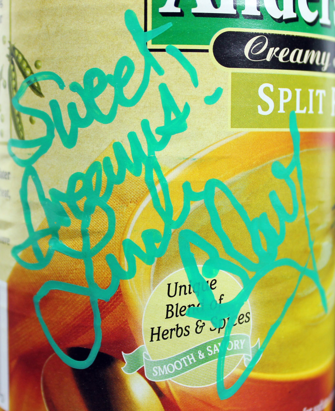 Linda Blair The Exorcist Authentic Signed Andersen's Split Pea Soup PSA